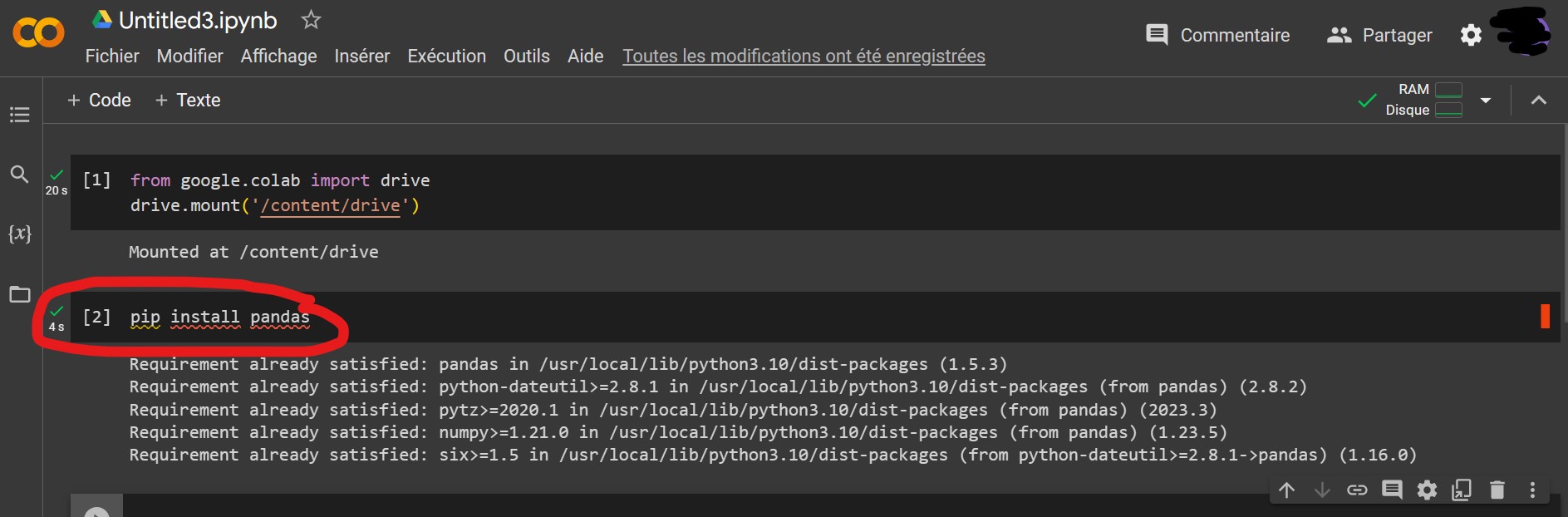 How to pip install on Google Colab