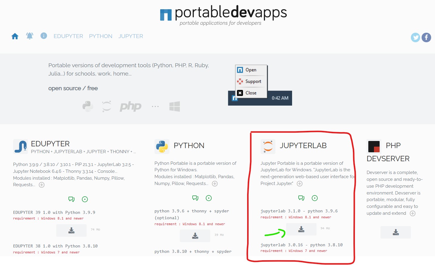 Download JUPYTERLAB Portable