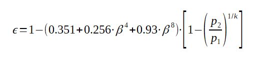 Formule du facteur d’expansibilité pour le calcul d’orifice (gaz)