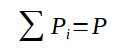 Sum of partial pressure = total pressure