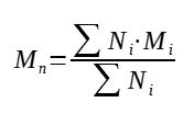 Formula number average molar mass