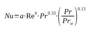 Nusselt correlation for a plate heat exchanger