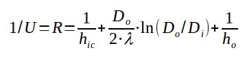 Overall heat transfer equation for pipe