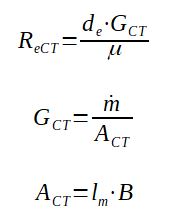 Calculation of Reynolds number for cross flow stream in an ideal tube bank of a shell tube heat exchanger