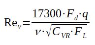 Calculation of the Reynolds of the valve in US units