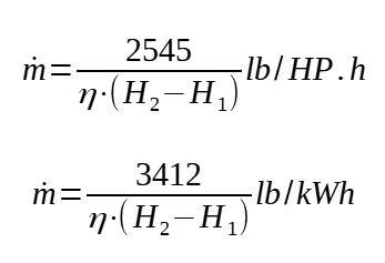 Steam turbine steam requirement calculation