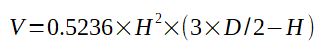 Formula for hemispheric head volume calculation