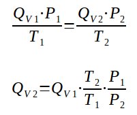 Flow correction ideal gas general formula