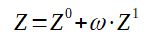 Calculation of Z corrected by the acentric factor