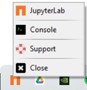 JUPYTERLAB Portable system tray launcher