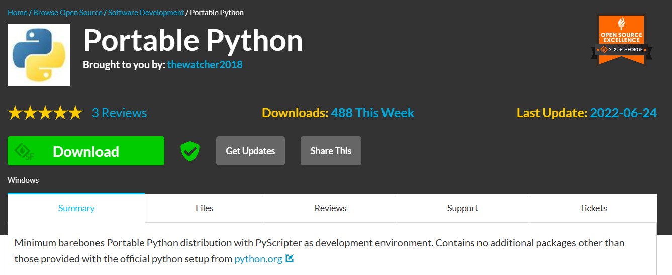 Portable Python download website